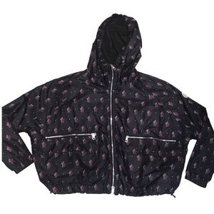 Moncler Jacket Windbreaker Allover Print Cropped Double Zipper Woman’s Small